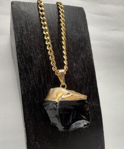 C229 - Colar Pedra Obsidianan Negra