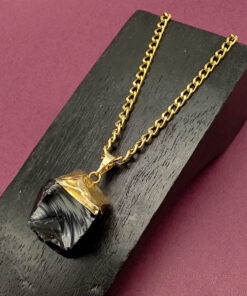 C229 - Colar Pedra Obsidianan Negra