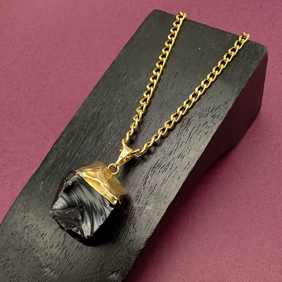 C229 - Colar Pedra Obsidianan Negra (2) C229 - Colar Pedra Obsidianan Negra