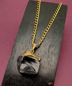 C229 - Colar Pedra Obsidianan Negra
