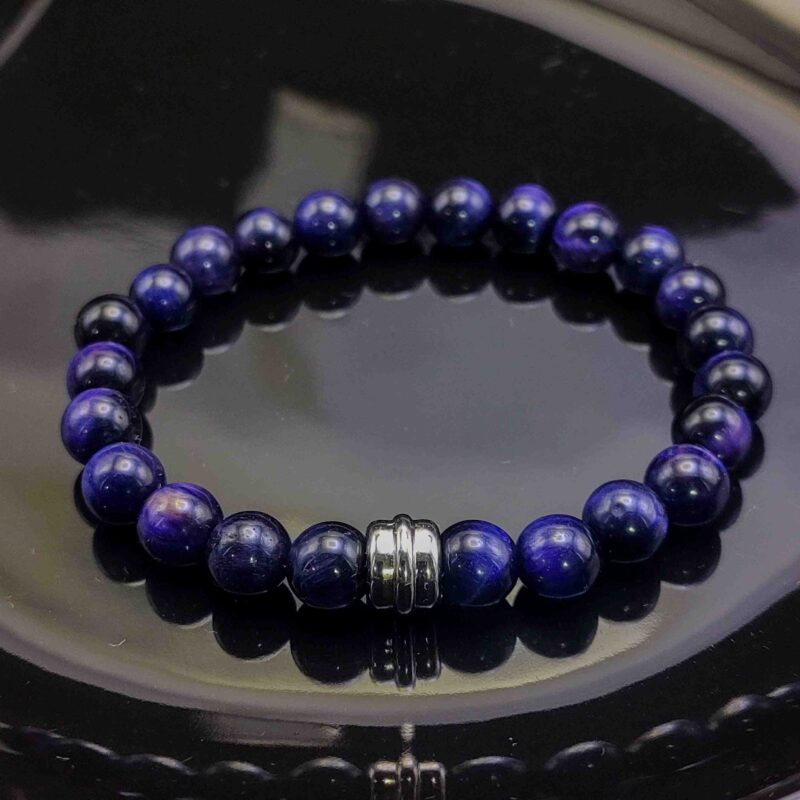 P415 - Pulseira Olho de Tigre Roxo